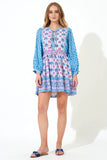 Oliphant Tie Front Balloon Sleeve Dress